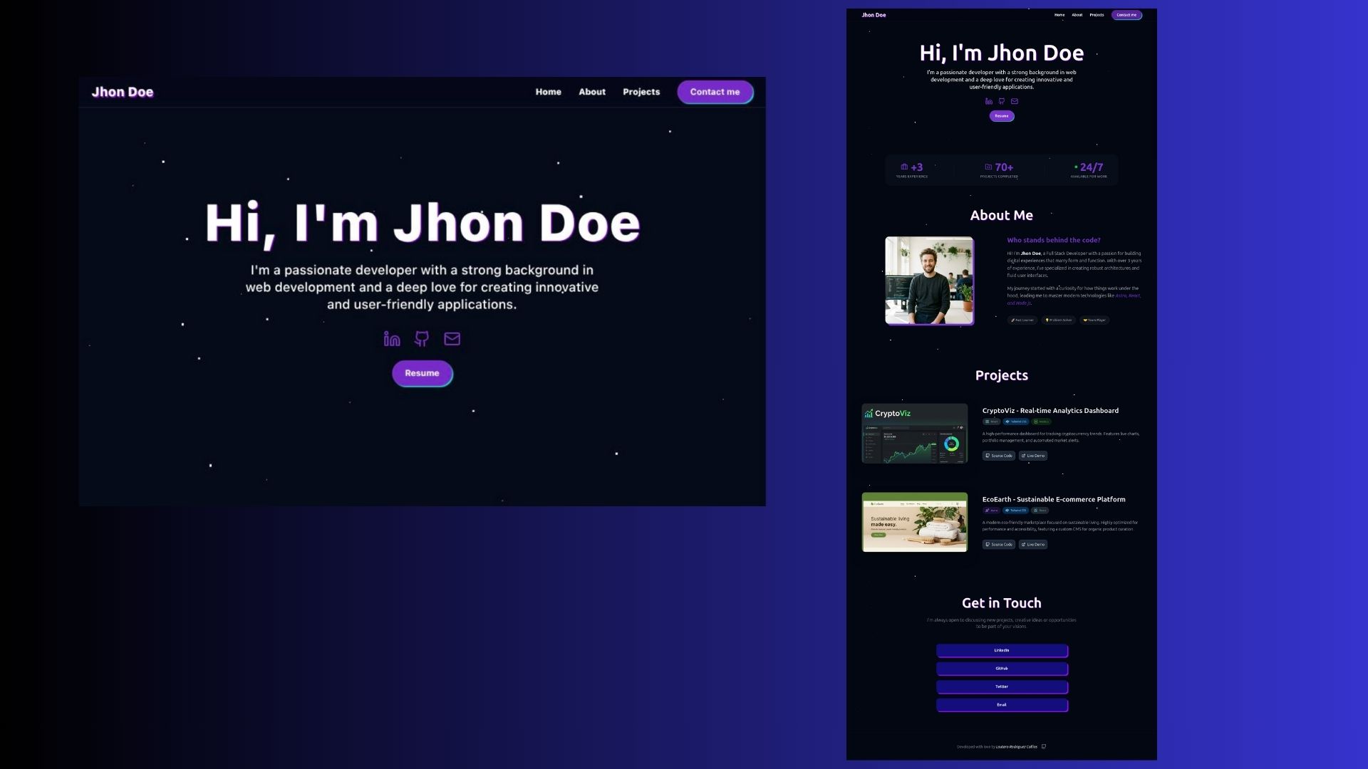 Project screenshot: Astro Developer Portfolio